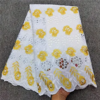 

2019 Latest Swiss African 100% Cotton Laces Fabric High Quality New Swiss Voile Lace In Switzerland For Wedding Dresses hl66-709