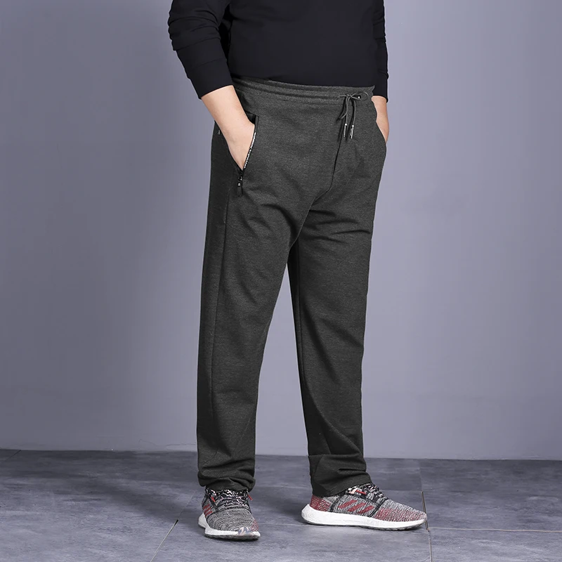 8XL 7XL весенне-осенние Брендовые мужские спортивные штаны для бега, спортивные штаны, высококачественная одежда для бодибилдинга - Цвет: Темно-серый