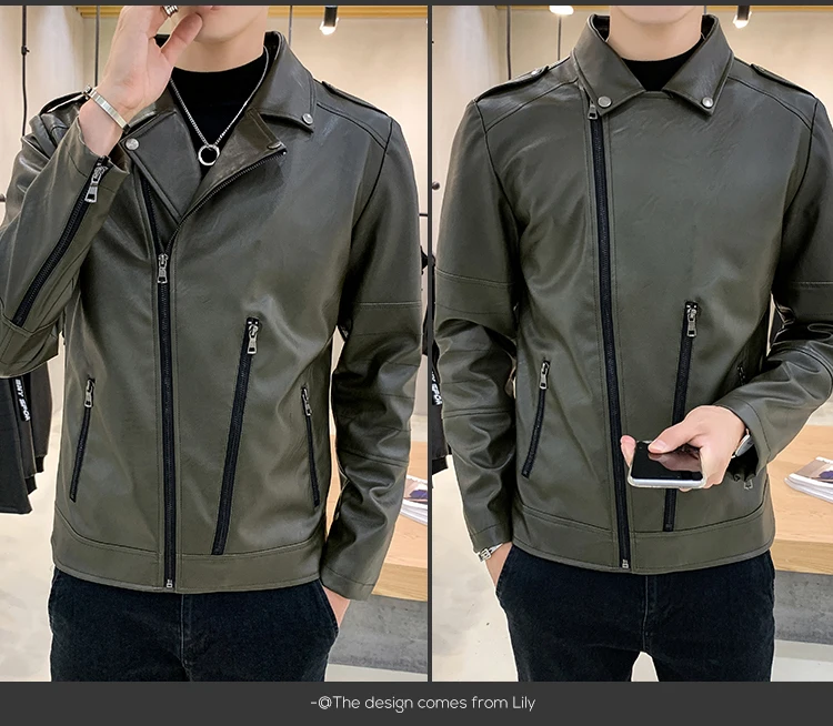 Модные Jaqueta De Couro Slim Fit Chaqueta Cuero Hombre черная мотоциклетная мужская куртка Chaqueta Hombre мужская кожаная куртка винно-красного цвета