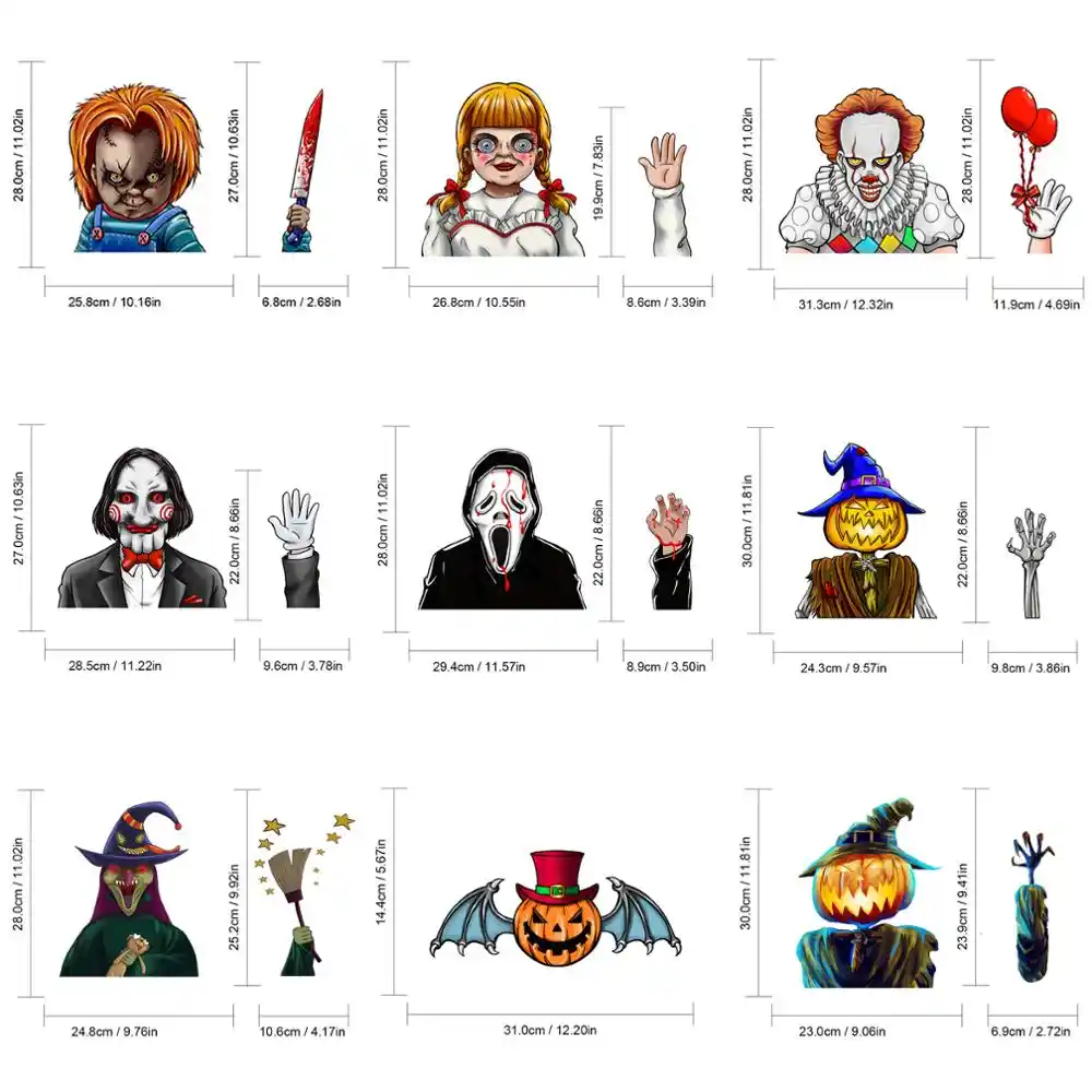 MIYSNEIRN Halloween Horror Clown Waving Wiper Decal for Rear Window 3D Cartoon Festive Car Sticker Reusable Waterproof Vinyl Decal for Vehicle Rear Wipers Decoration 2