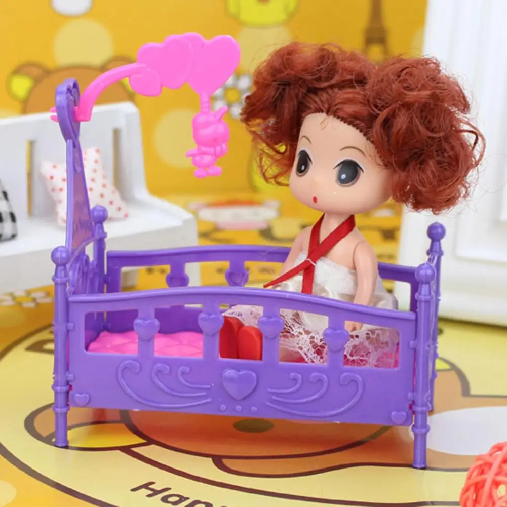 

Mini Rocking Cradle Bed Rattle Dollhouse Toy for Kelly Baby Doll Accessories Playing House Toys Decor Toys gifts
