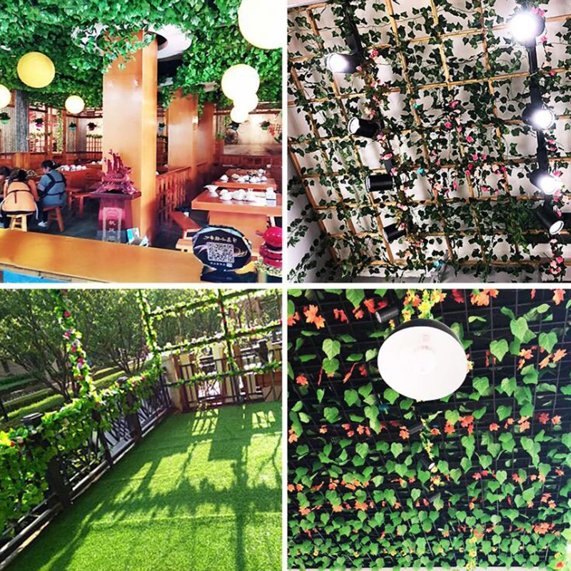 12 шт. искусственная гирлянда со шлейфом плющ листок папоротник зеленые растения