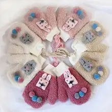 Теплые плотные вязаные варежки с рисунком для маленьких мальчиков и девочек