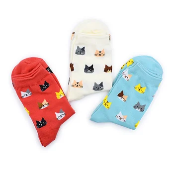 

2019 High Quality Animal Cartoon Cat Lovely For Women Cotton Socks Spring New Sock
