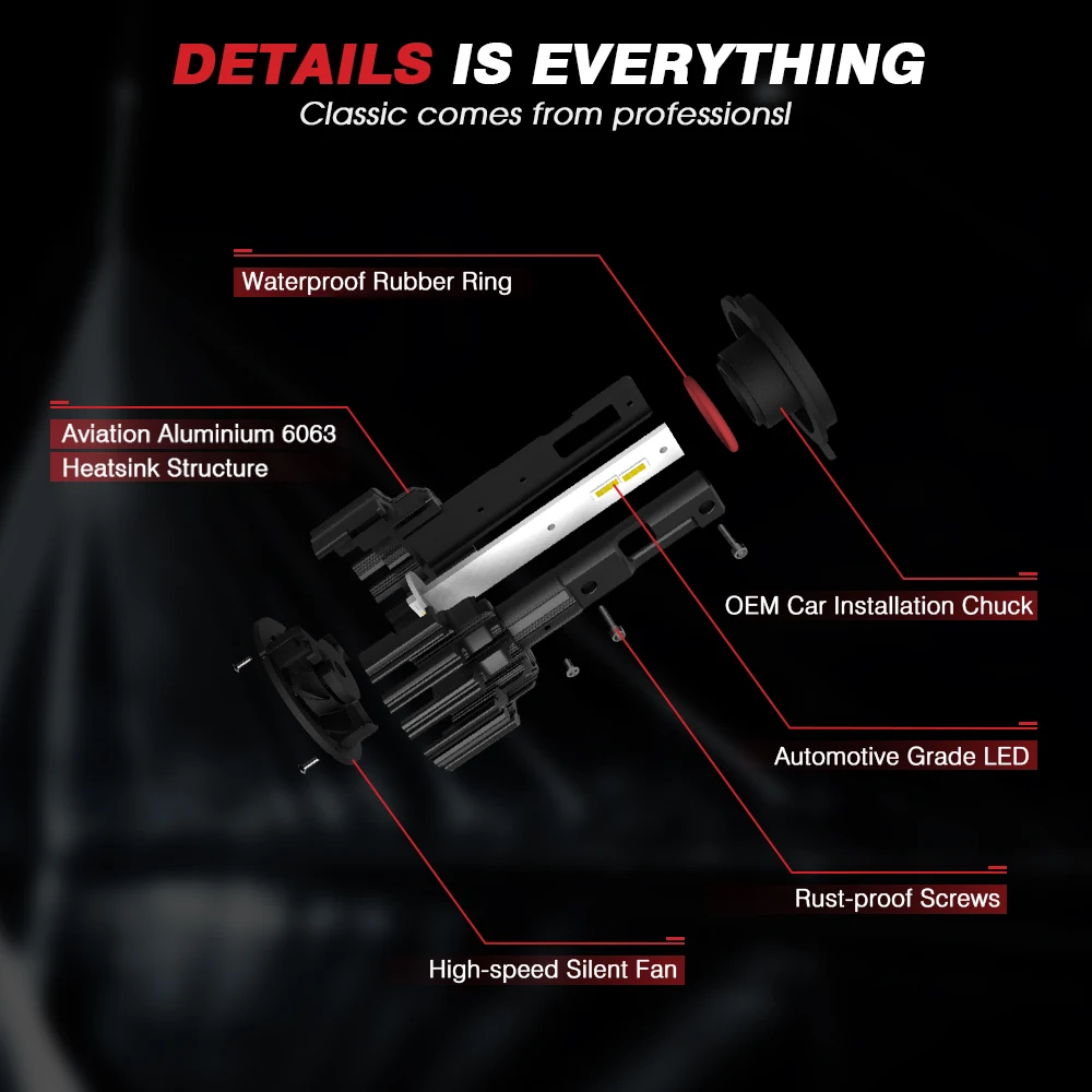 Novsight супер яркий 100W H7/H11/9005/9006 HB4 Автомобильный светодиодный комплект для замены Hi/Low 6500K