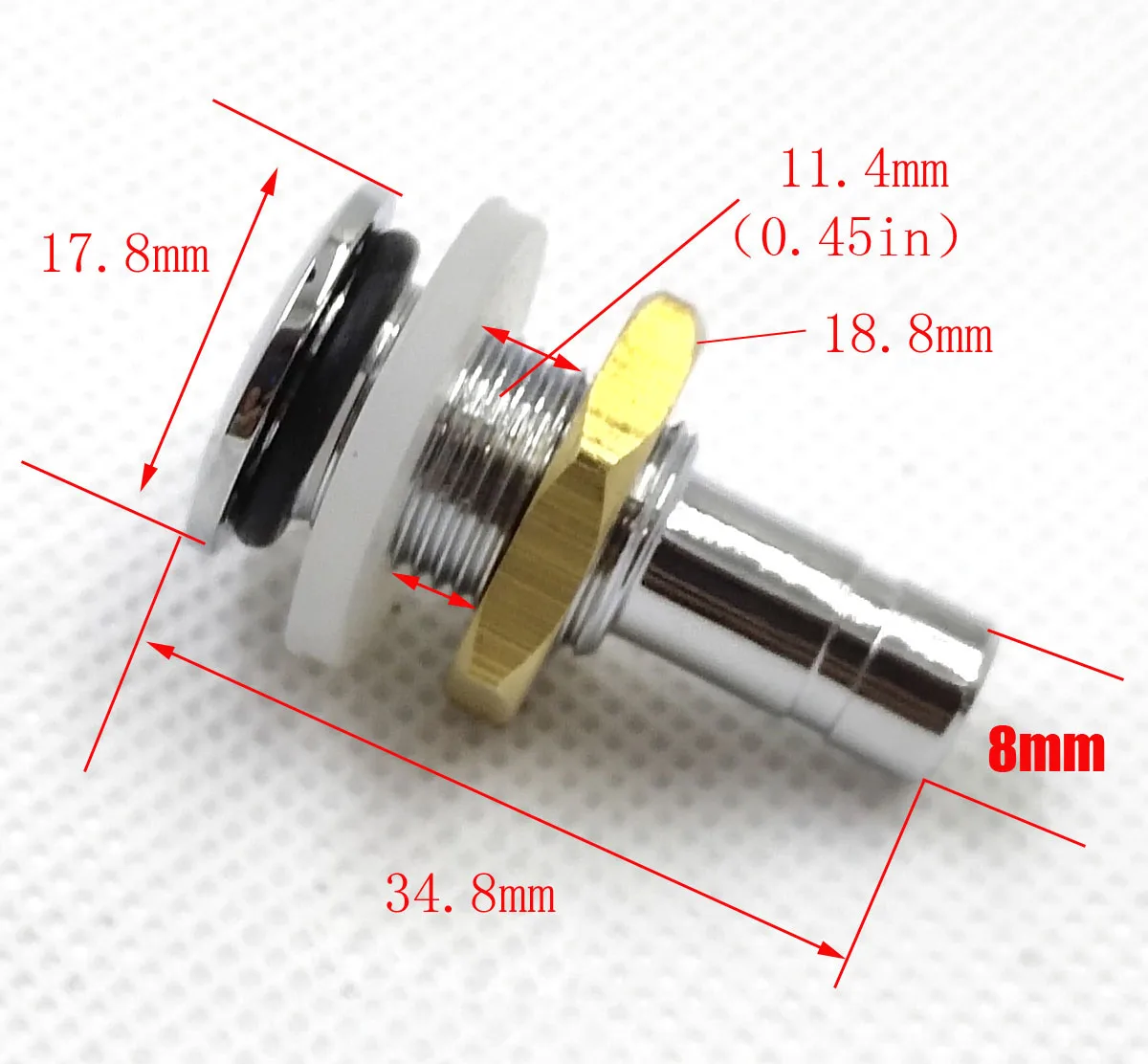 Bathtub air jet spa Brass Air bubble jet Chrome plating Short air jet