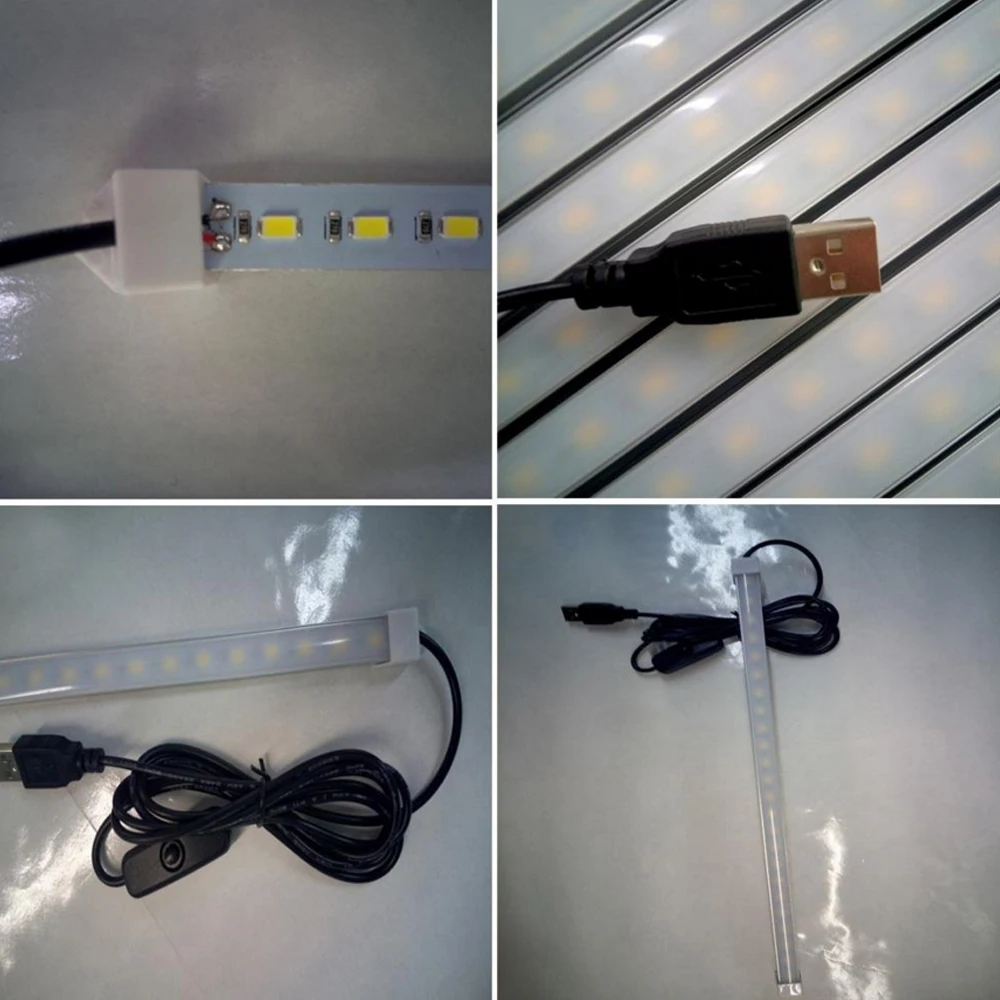 USB светодиодный светильник с жесткой полосой 5630 SMD 5V DC ВКЛ./ВЫКЛ. Трубчатая лампа DC 5V теплый белый/натуральный белый 10 см 20 см 35 см 40 см 50 см