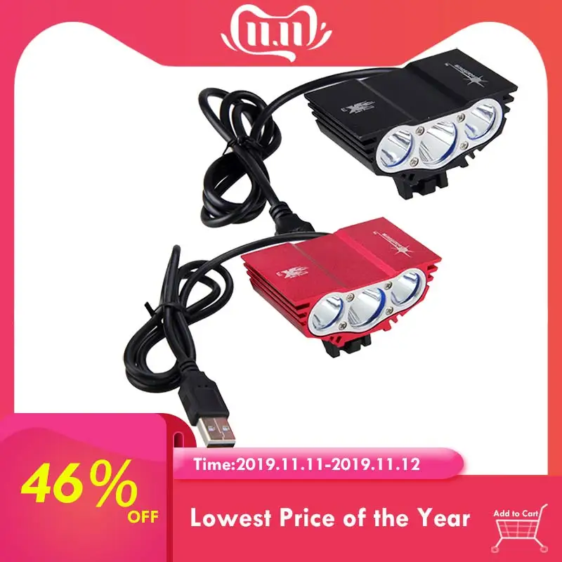 Sale Waterproof 3XT6 LED Bicycle Light 10000LM Front Bike Head Light Night Cycling Lamp 5V USB Headlamp Only Lamp No Battery 0 Sale Waterproof 3XT6 LED Bicycle Light 10000LM Front Bike Head Light Night Cycling Lamp 5V USB Headlamp Only Lamp No Battery 0