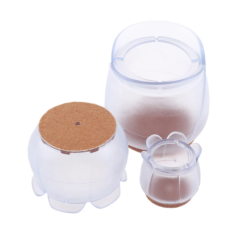 4pcs Silicone Chair Leg Caps Feet Pads Furniture Table Covers Socks Floor Protectors Round Bottom Non-Slip Cups For Chair