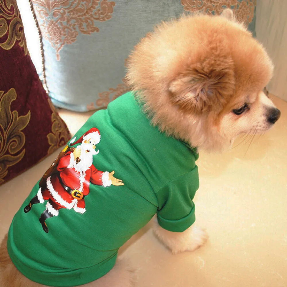 Рождественская Одежда для собак, футболка из полиэстера, костюм для щенка, Рождественская одежда для щенков и собак, Повседневный свитер Maglione, хит* 5