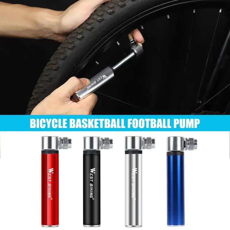 WEST BIKING мини MTB Горный Дорожный велосипед воздушный насос алюминиевый сплав портативный велосипедный воздушный насос для шин для баскетбола и футбола