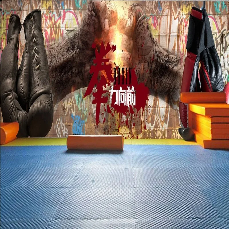 

Drop Ship Wallpaper 3d Taekwondo Gymnasium Boxing Decoration Wushu Hall Background Wall Custom HD Mural Wallpaper