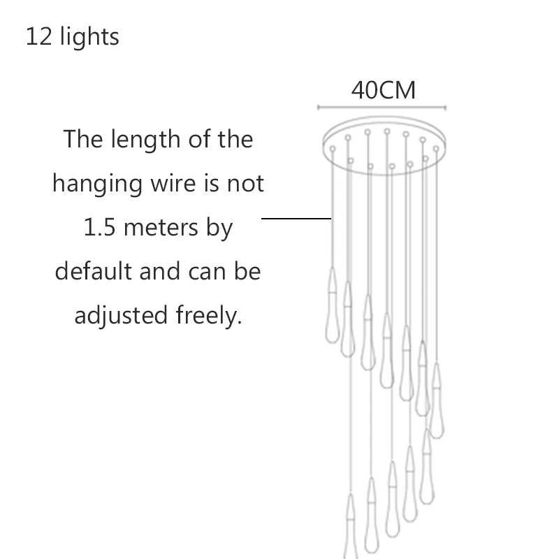 12 Lights Современный хрустальный люстра светильник ing Лофт кухонный лестничный светильник гостиничный зал интерьерный Декор Подвесная лампа вилла Роскошная Подвесная лампа - Цвет абажура: 12 Lights
