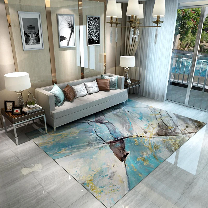 Современный простой и абстрактный чернила ковер Гостиная Nordic квадратный Чай стол Спальня покрыта ковры