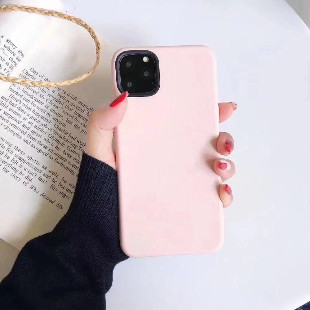 Жидкий цветной контрастный силиконовый iPhone11/11PRO/Apple x Чехол для мобильного телефона XS MAX/XR все включено мягкий чехол iPhone6/7/8 - Цвет: 1