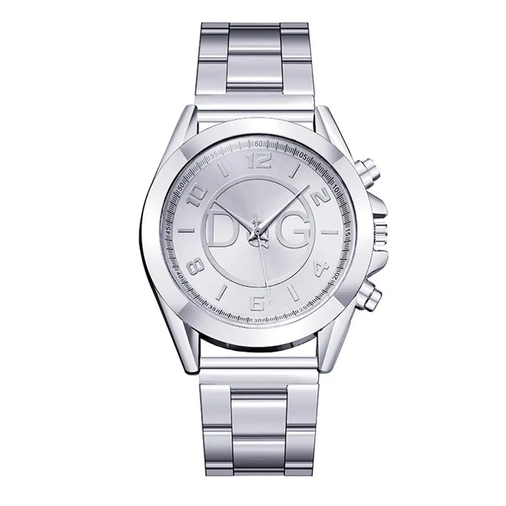 Silver watch Новая мода Европейский популярный стиль женские часы люксовый бренд кварцевые часы Reloj Mujer повседневные наручные часы из нержавеющей стали - Цвет: Silver watch