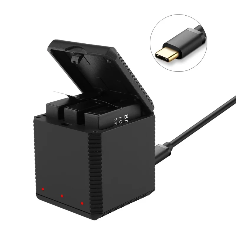 

Storage Type Charging Box 3In1Portable QC Fast Three Battery Charger For Insta360 A X Sport Camera Lithium Battery Accessories