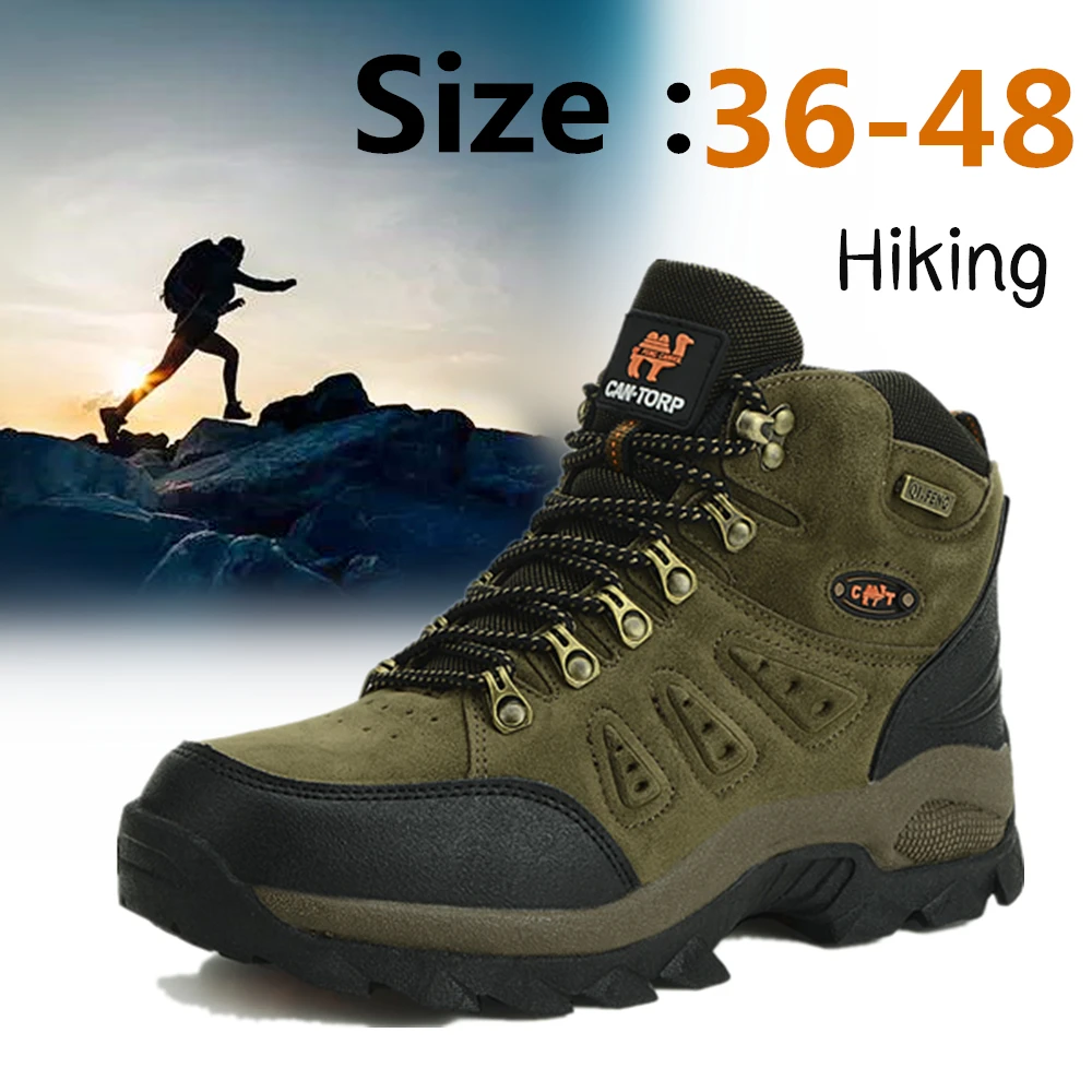 Botines de cuero para hombre y mujer, calzado táctico antideslizante, clásico, para caminar, senderismo, para otoño e invierno, 36 a 48