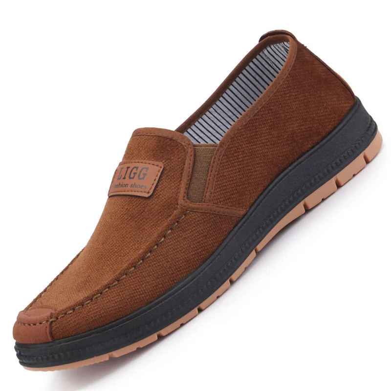 

Casual shoes men 2019 new Old Beijing canvas shoes business men shoes fashion dad shoes sneakers men Solid color Flat Lazy shoes