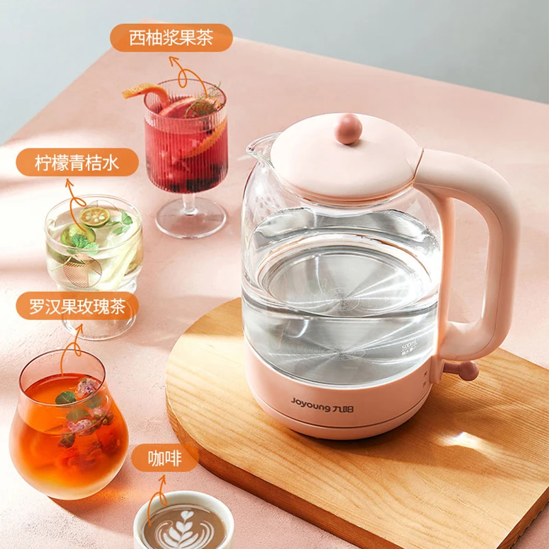 Joyoung Cute Electric Kettle Transparent Glass 220V Tea Pot Household Water  Boiler 1.5L Desktop Water Heater For Home Kitchen - AliExpress