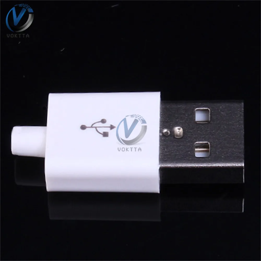 10 шт. Мужской USB разъем комплект 5P 5pin USB 2,0 штекер тип А DIY компоненты Белый w/пластиковая крышка