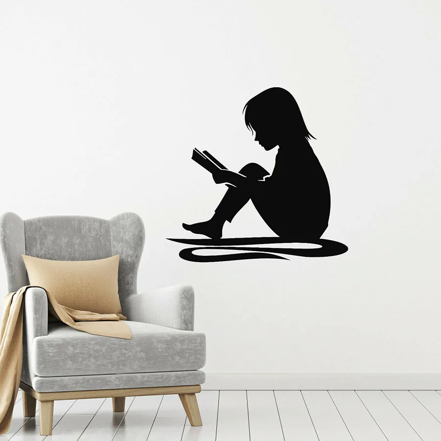 Настенная Наклейка читать девочку историю Открытая книга для девочек детей