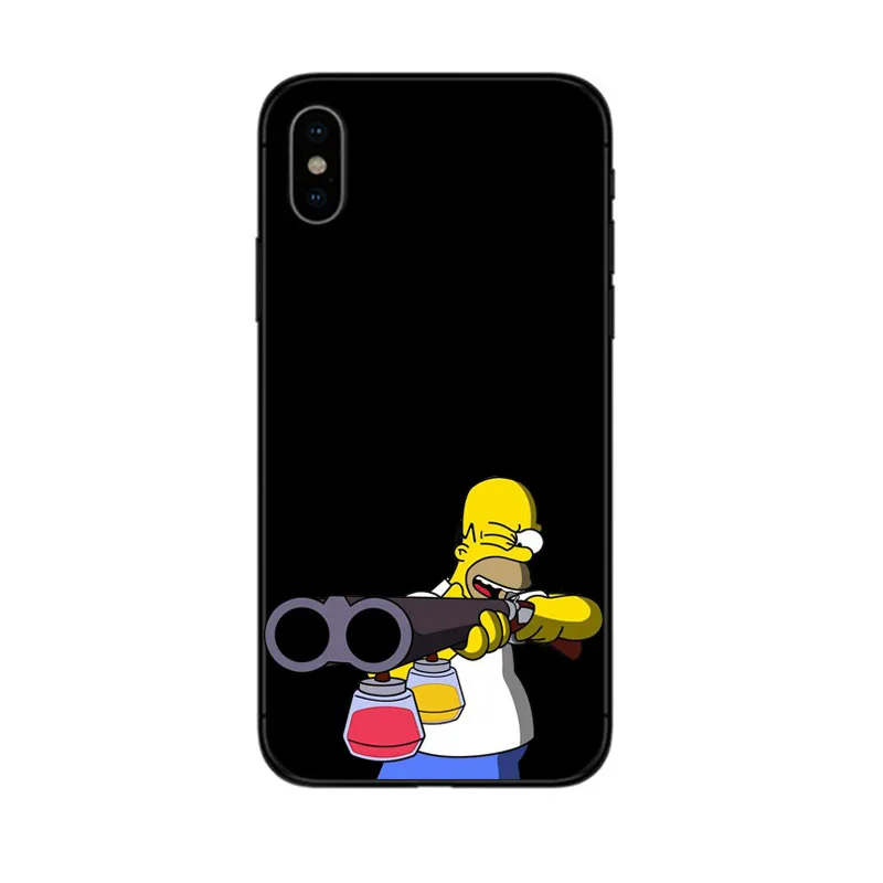 Style 7 GYKZ смешной Homer J. Simpson Черный силиконовый чехол для телефона для iPhone 7 11 Pro XS MAX XR X 8 6 6s Plus 5 мультяшная Мягкая матовая задняя крышка - Цвет: Style 7