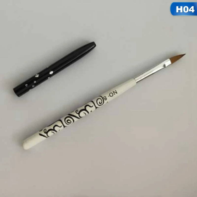 Новая профессиональная белая печать Dotting Dot Рисование кисти для ногтей резьба цветок кристалл свет терапия Ручка Маникюр Инструмент - Цвет: H04