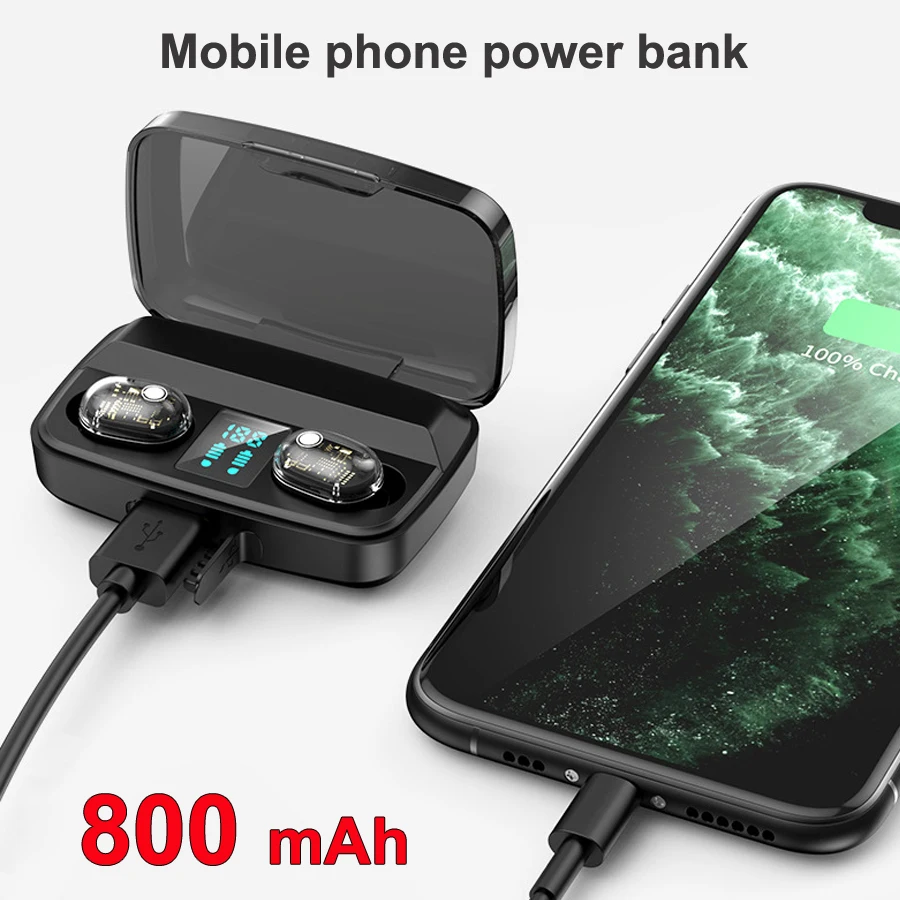 Мини TWS Bluetooth наушники беспроводные наушники сенсорное управление ...