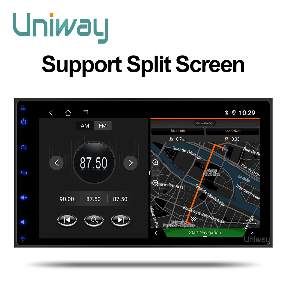 Sale uniway  A17KLL9071  android 9.0 car dvd navigation for toyota corolla/auris  2016 2017 car radio stereo head unit navigation 4