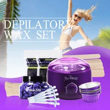 Профессиональный набор из 7 предметов для удаления волос без бумаги, восковые бобы, плавильная машина для вытирания Восковая Палочка мисочка из алюминиевой фольги