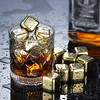 Piedras de whisky dorado reutilizables, cubos de hielo, Enfriador de rocas, Enfriador de Whiskey, cubo de hielo, champán, cerveza, Enfriador de acero inoxidable ► Foto 2/6