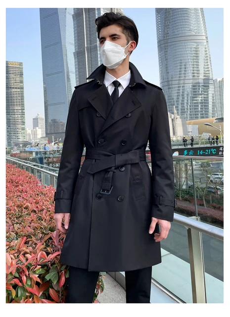 KCaHFO Rain Coats for Men Luxury Full Length Trench Coat Long Wool Overcoat  Winter Mens Lightweight Jackets Coats : : Clothing, Shoes 