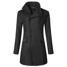 Мужская верхняя одежда размера плюс с длинным рукавом и отворотом, верхняя одежда с пуговицами, деловой формальный Тренч