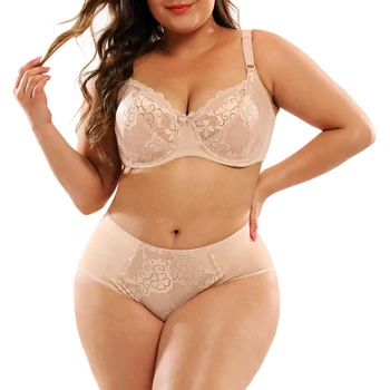 

2pcs/Set Hot Sale Solid High Waist Sexy Perspective Lace Women Open Underwear Sexy Lace Bra Panties Set Plus Size 105E Bralette