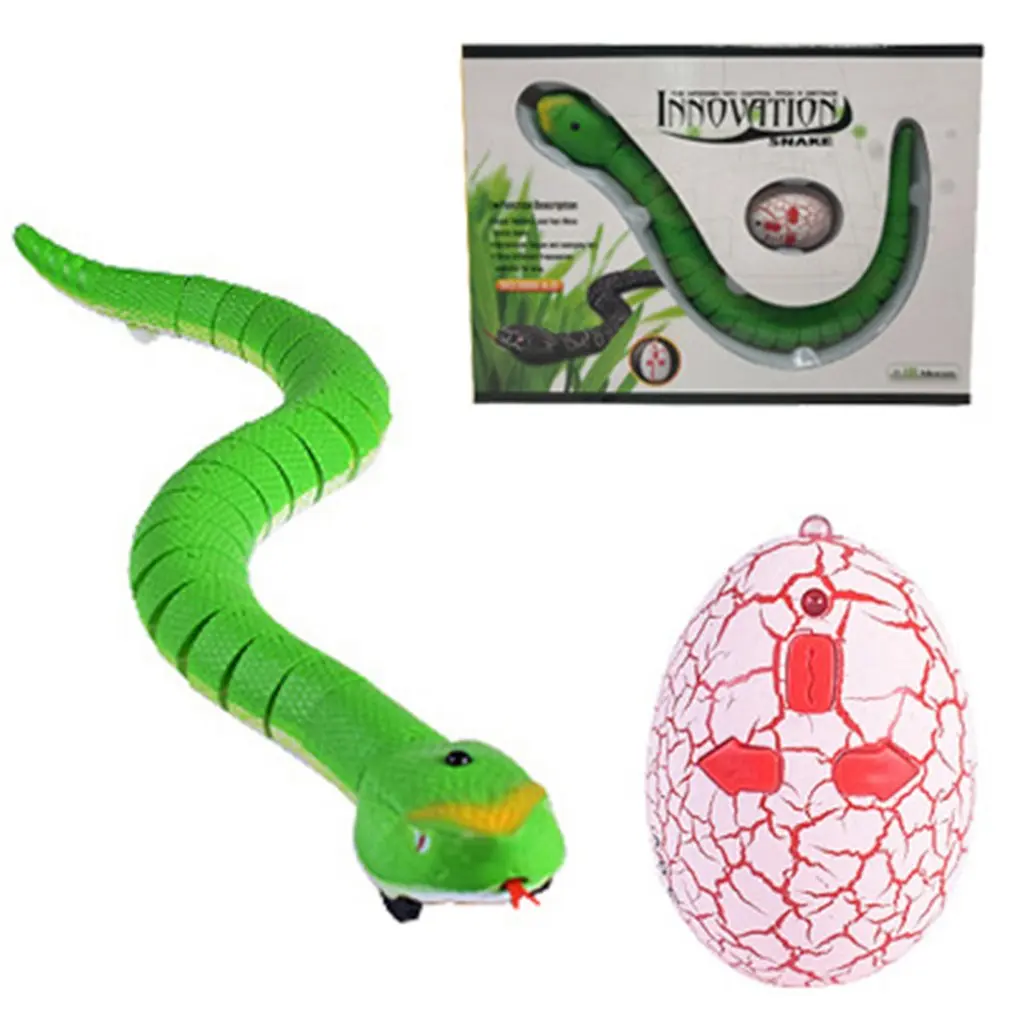 RC игрушки животных дети Змея с дистанционным управлением Гремучая змея игрушка ребенок пластик трюк ужасающий озорство игрушка Топ подарок на день рождения - Color: Green