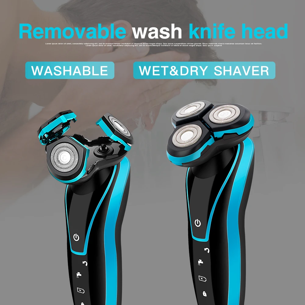 Multifunction Electric Shaver 4D three-head floating body wash 4 in 1 razor Replaceable Barbeador Electric Shaving Beard Trimmer