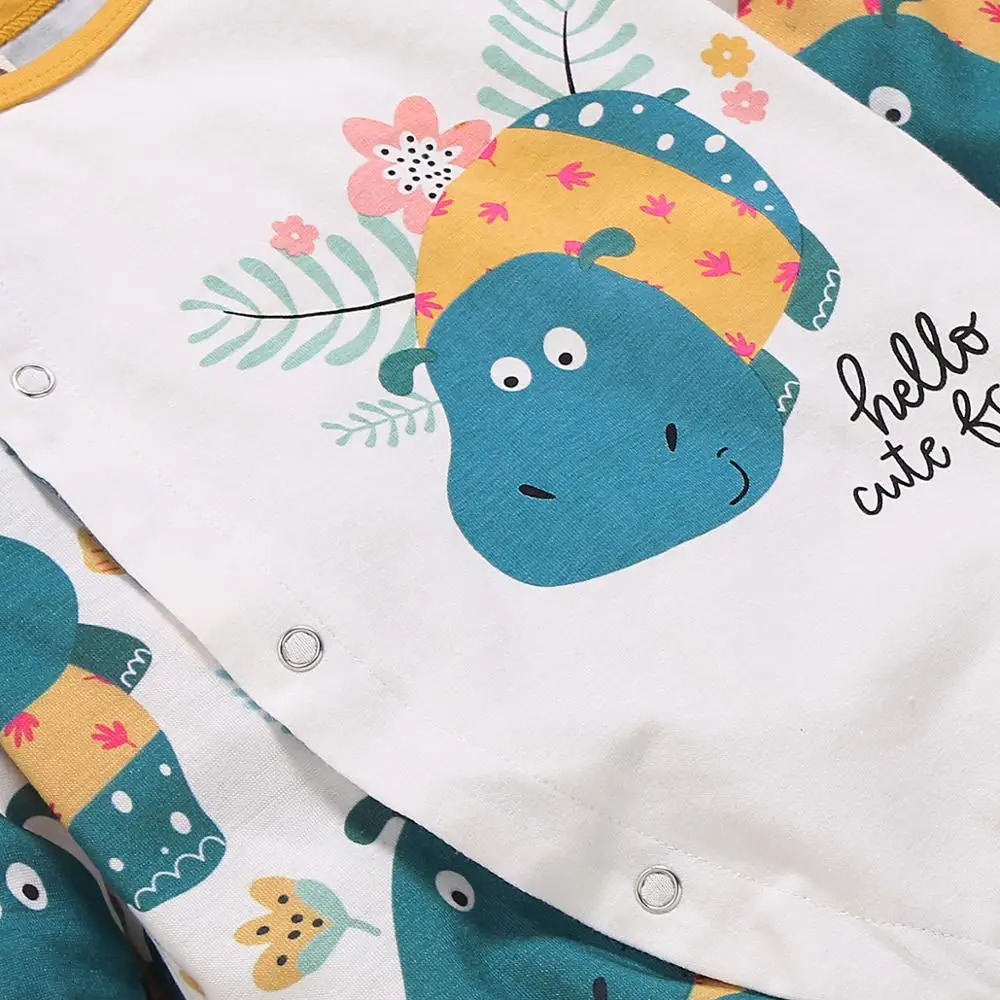 Baby Rompers for Boys Girls One Piece Jumpsuits Pajamas Autumn Winter Newborn Cartoon Clothes Outfits Long Sleeves Toddler 0-18M