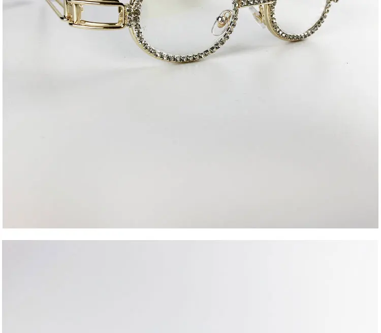 New Oval Oversized Sunglasses Women Metal Claw Chain Rhinestone Decoration Acrylic Big Frame Sun Glasses Eyeglasses UV400