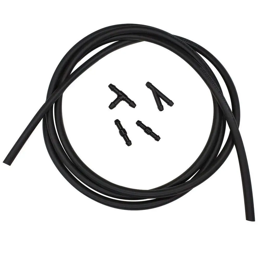 

5PCS/Set DIY Windscreen Car Water Wiper Nozzle Washer Spray Jet Hose Pipe 2M With 4pcs Black Connectors Car Accessories