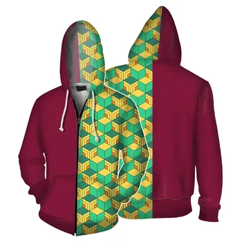 

Demon Slayer Kimetsu no Yaiba Kisatsutai Tomioka Giyuu 3D Printing Hooded Sweatshirts Cosplay Costume men women sports jacket