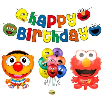 

12pcs/set kids ballon globos Sesame Street Helium Balloon Party Decoration Banner For Birthday Party Decoration