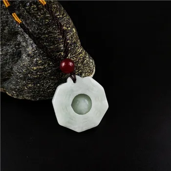 

Natural Emerald Taiji Bagua Jade Pendant Beads Necklace Charm Jewellery Fashion Hand-Carved Man Woman Luck Gifts Amulet New