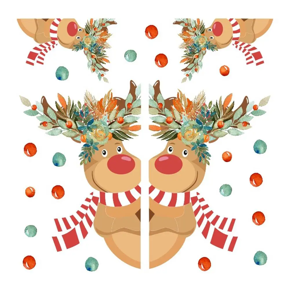 Рождество будет наклейка съемный Снеговик Санта виниловые наклейки на стену s домашний магазин стекло окна двери Наклейка Декор Adornos de Navidad - Цвет: B