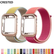 Чехол+ ремешок для apple watch 5 4 3 чехол для ремешка 44 мм/40 мм correa 38 мм iwatch ремешок 42 мм нейлоновый браслет для часов