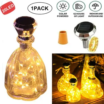 

Light Cork Solar LED Light Wine Bottle Power Solar Light Party Energy Saving Christmas Rechargeable Super Bright