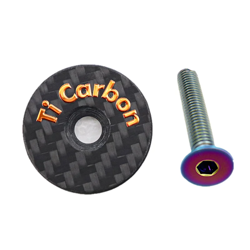 Carbon Bicycle Stem Top Cap Screw 31.8mm-28.6mm 1 1/8" Steerer Fork Tube Headset Cap Cover For bike stem cap bicycle head cap