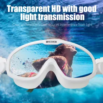 

Waterproof Anti-fog Eye Protector Large Frame HD Swimming Goggles Transparent Goggles Protective Glasses Adult Swim Pool Glass