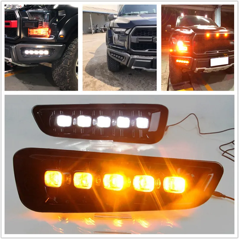 

PICKUP AUTO ACCESSORIES LED DAYTIME RUNNING LIGHT FOG LAMPS FRONT DAY LIGHT FIT FOR F-150 2015 2016 2017 2018 CAR DRL LIGHT