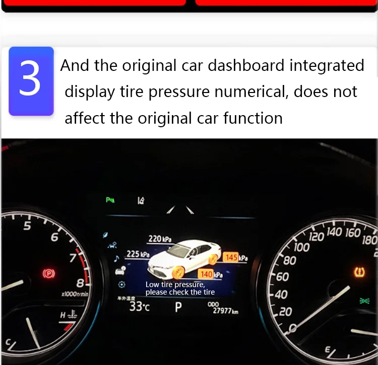 Подходит для Toyota Camry OBD монитор давления в шинах дисплей приемника